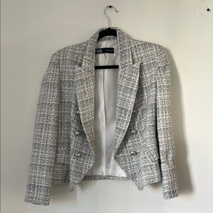 Zara Gray Tweed Kids Jacket